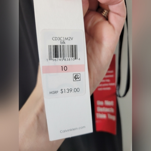 NWT Calvin Klein Keyhole Wide Leg Sleeveless Jumpsuit  Black 10 - Picture 6 of 7